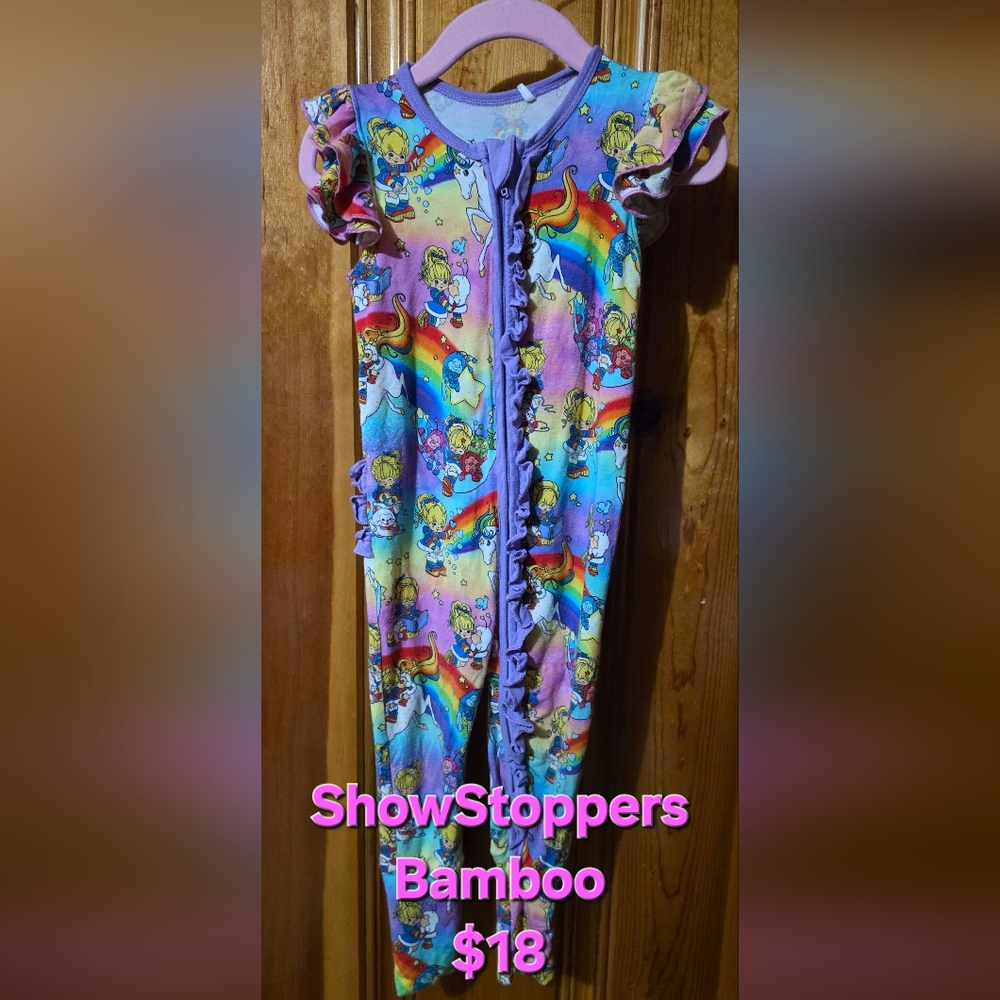 Rainbow Brite Ruffle Romper!
